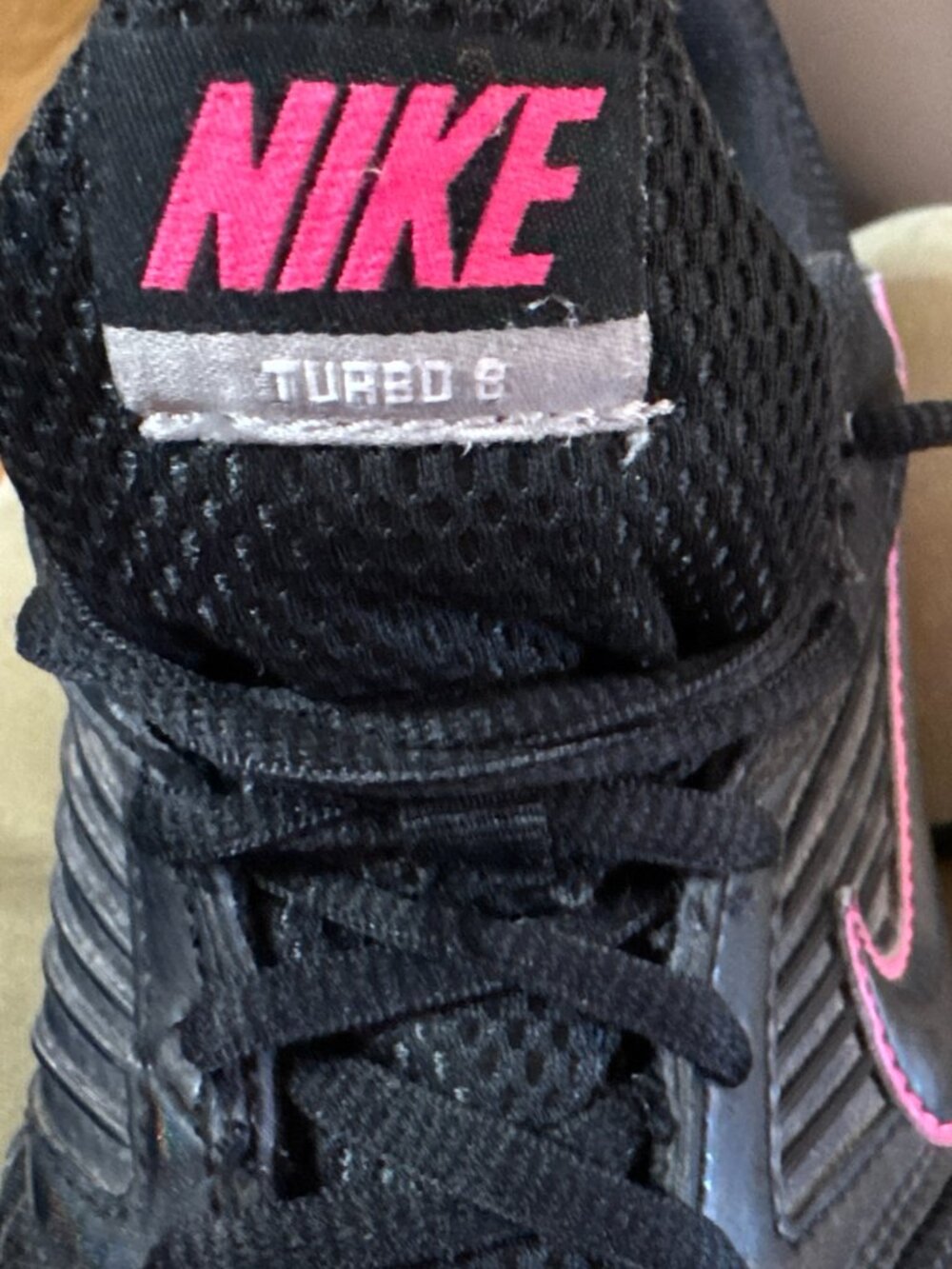 Women's Nike Shox Turbo 8  Running Shoes Sneakers Size US 9 Black/Pink No Box. - Picture 5 of 6